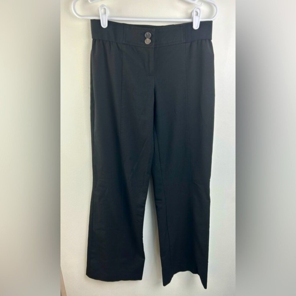 Bebe Dress Pant Wide Leg Black Size 6 Made in USA Career